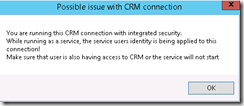 Possible issue with CRM connection