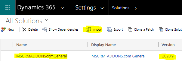 MSCRMADDONScomGeneral solution found but version too old